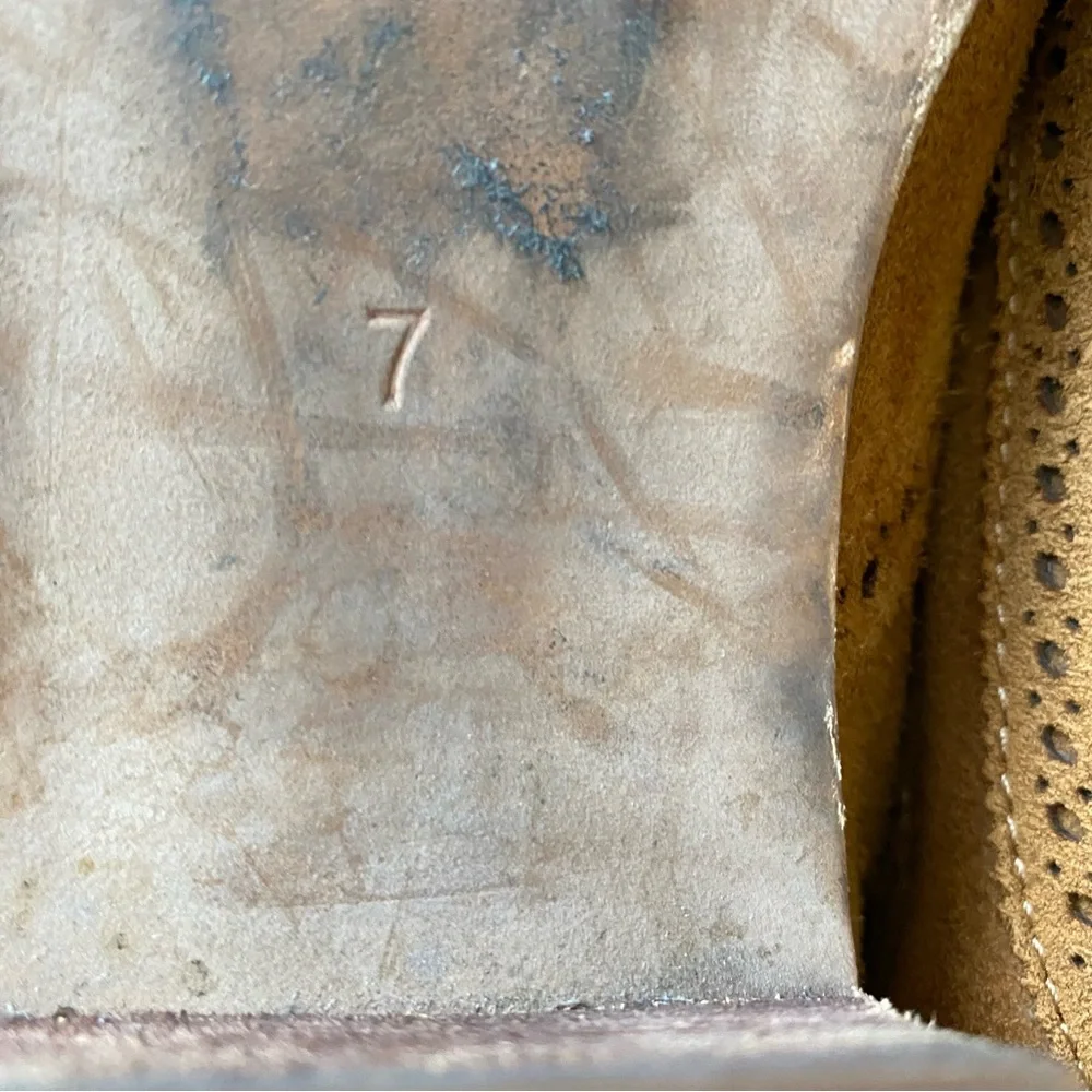 Madewell The Grayson Brogue suede Chelsea Boots tan brown size 7 - Picture 8 of 12